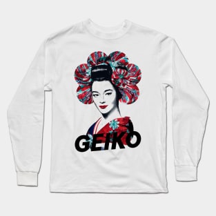 geiko - Japanese geisha girl vintage Long Sleeve T-Shirt